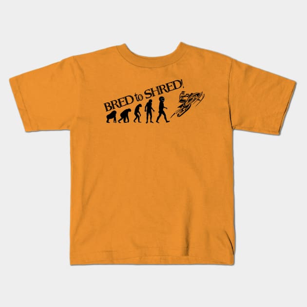 Snowmobile Evolution Kids T-Shirt by mooby21